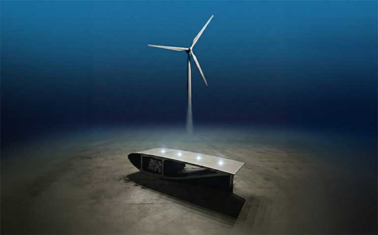 照明付きアートベンチ“reveil”